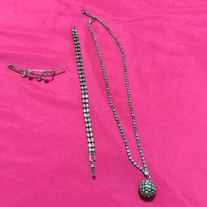 Three piece Vintage Silver Tone Jewelry